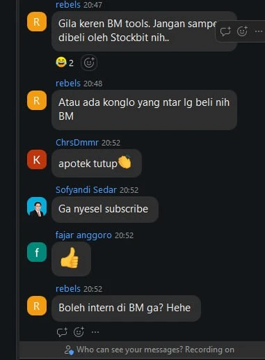 Member testimonial screenshot