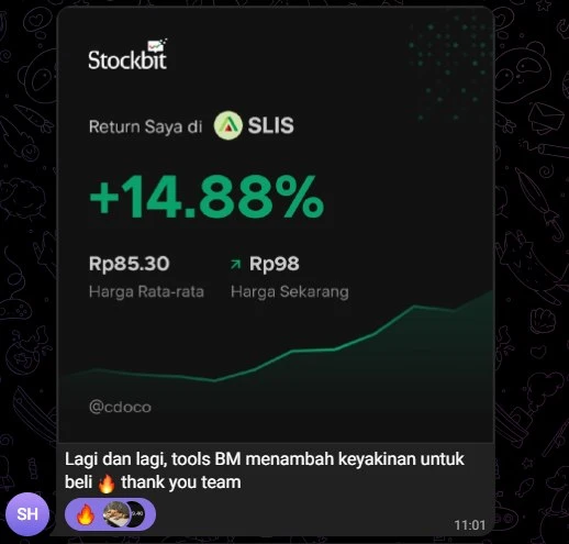 Member testimonial screenshot
