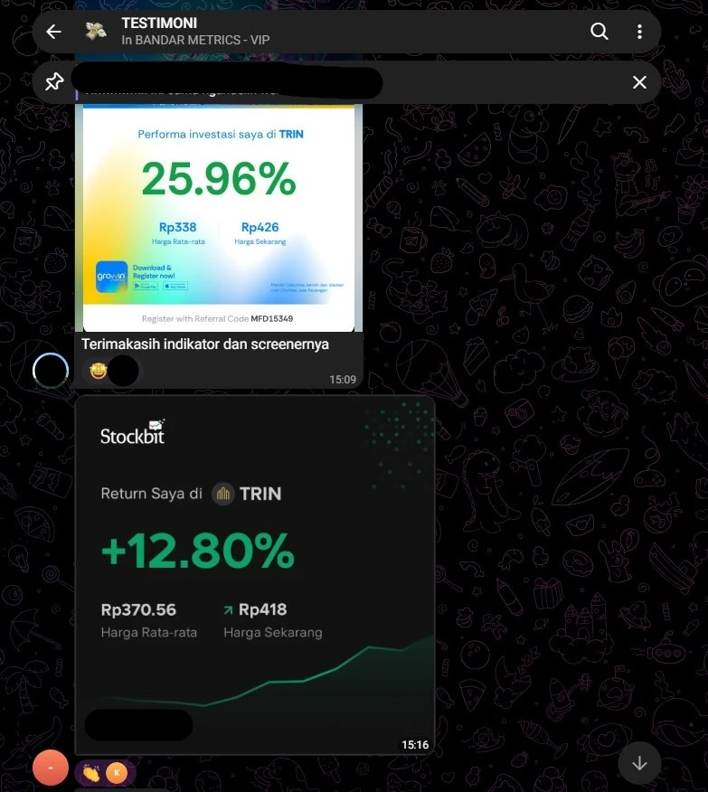 Member testimonial screenshot