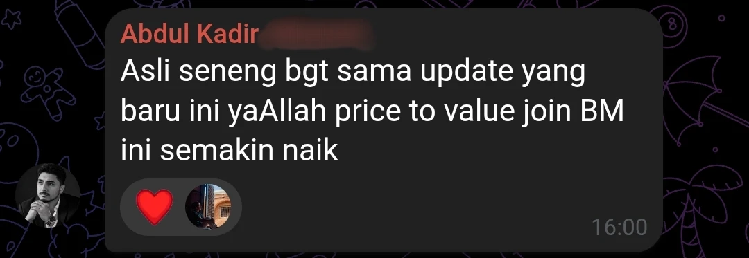 Member testimonial screenshot