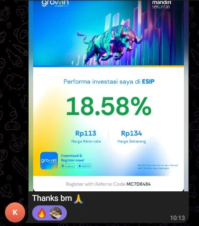 Member testimonial screenshot